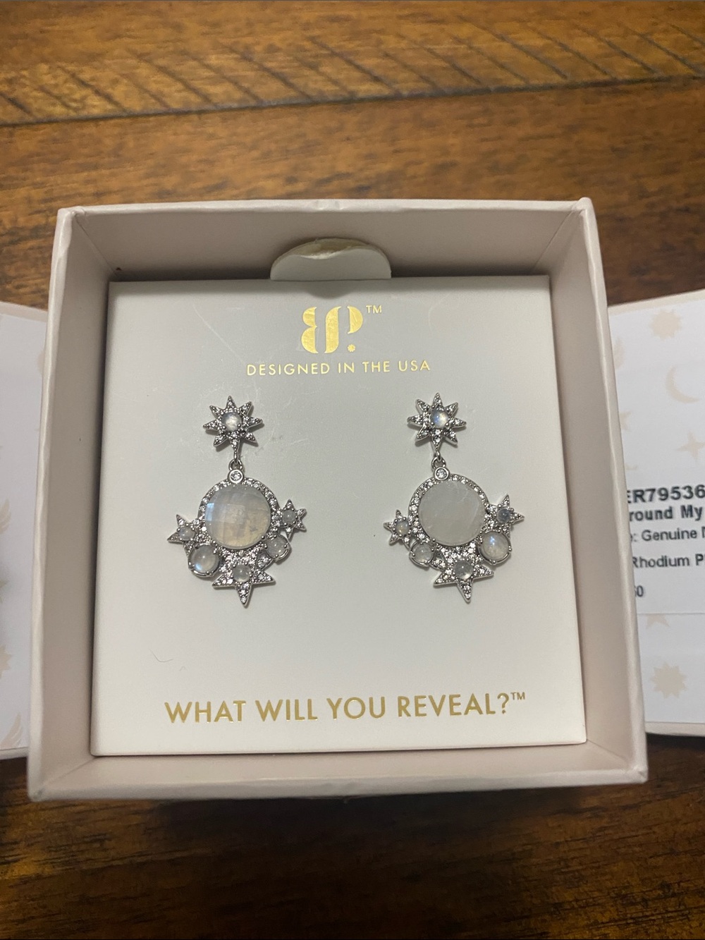 Bomb Party Halo Earrings - Genuine Moonstone - Rhodium - Halo Around My Heart